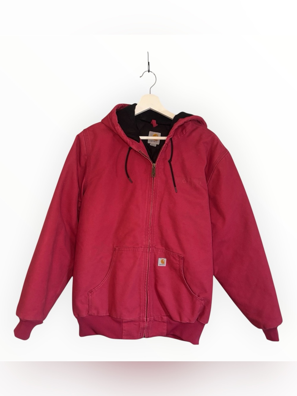 Carhartt Red Hooded Lightweight Work Jacket